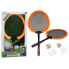 Set of 2 Badminton Rackets, 2 Badminton Shuttles, Orange